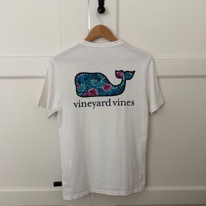 Vineyard Vines White Pocket Tee XS Whale Logo